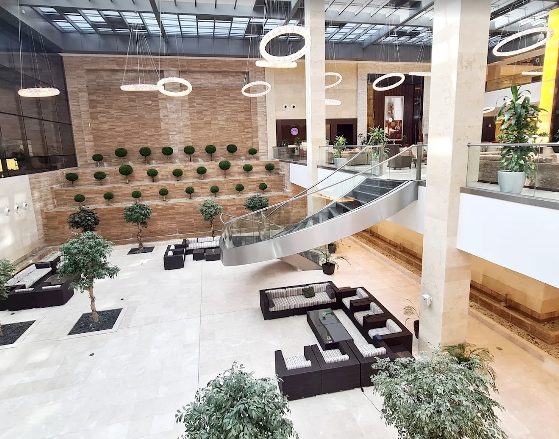 Hotel lobby and welcome area.